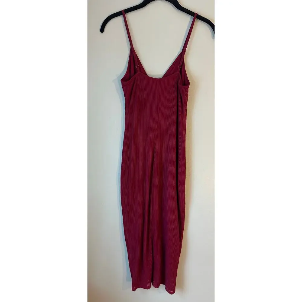 Express Button Front Tank Ribbed Midi Dress XS - Picture 6 of 8